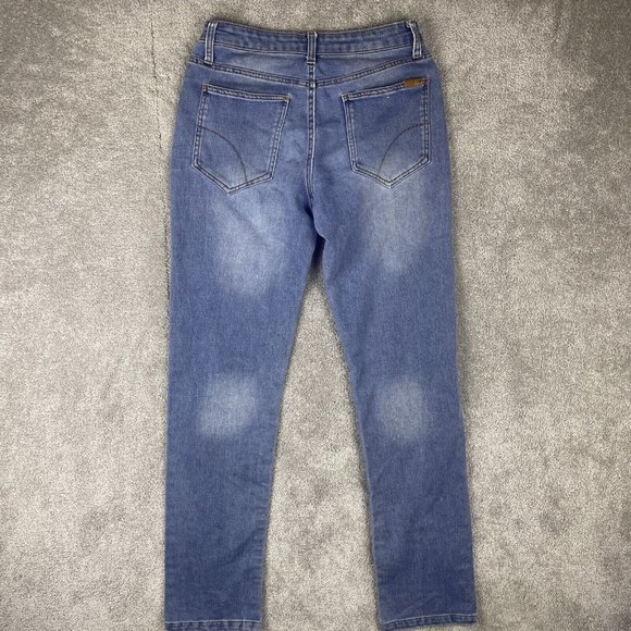 Joe's Jeans Girl's Size 16 (25x29) Mid-Rise Medium Wash Straight Leg Denim - Picture 3 of 12